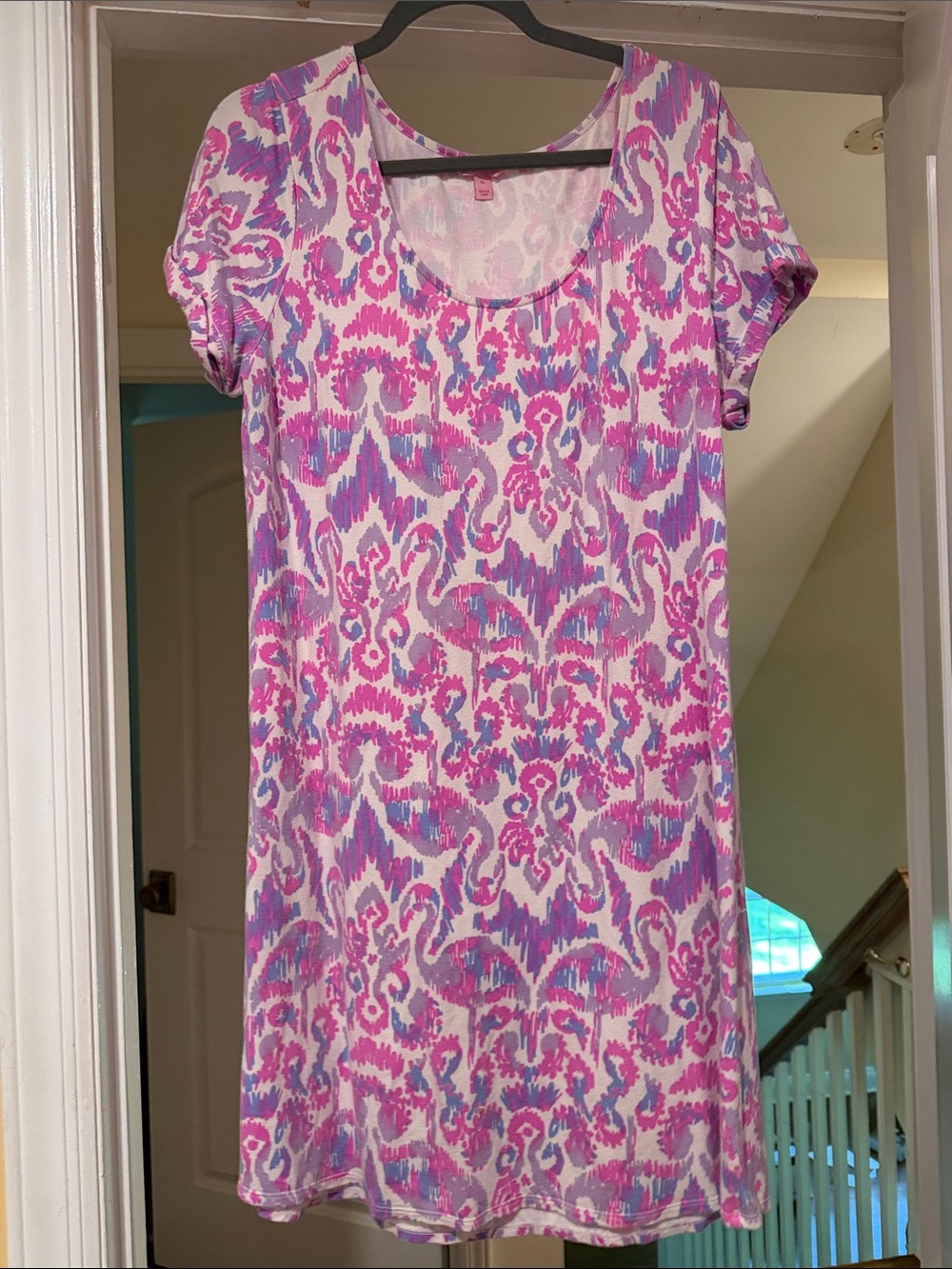 Lily Pulitzer XL Women’s Pink & Purple Patterned Short Sleeve Dress